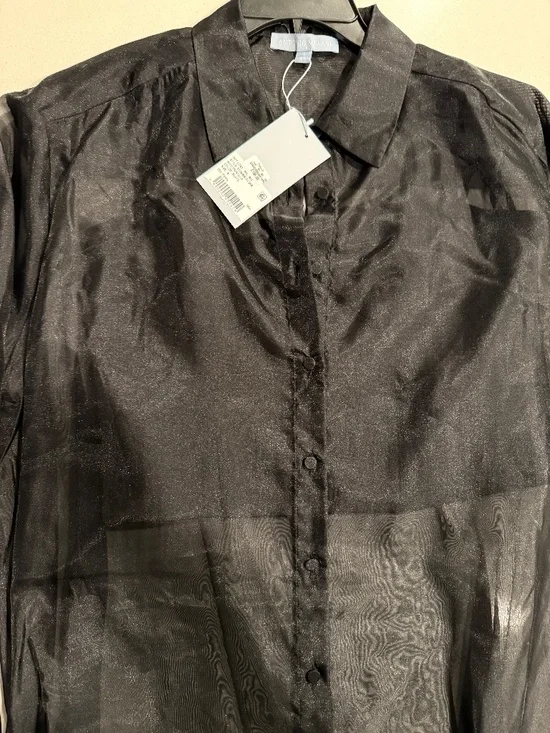 Antonio Melani Priscilla Organza Sheer Blouse Black Size 8 - Picture 4 of 6